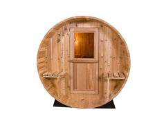 Rustic Canopy barrel sauna